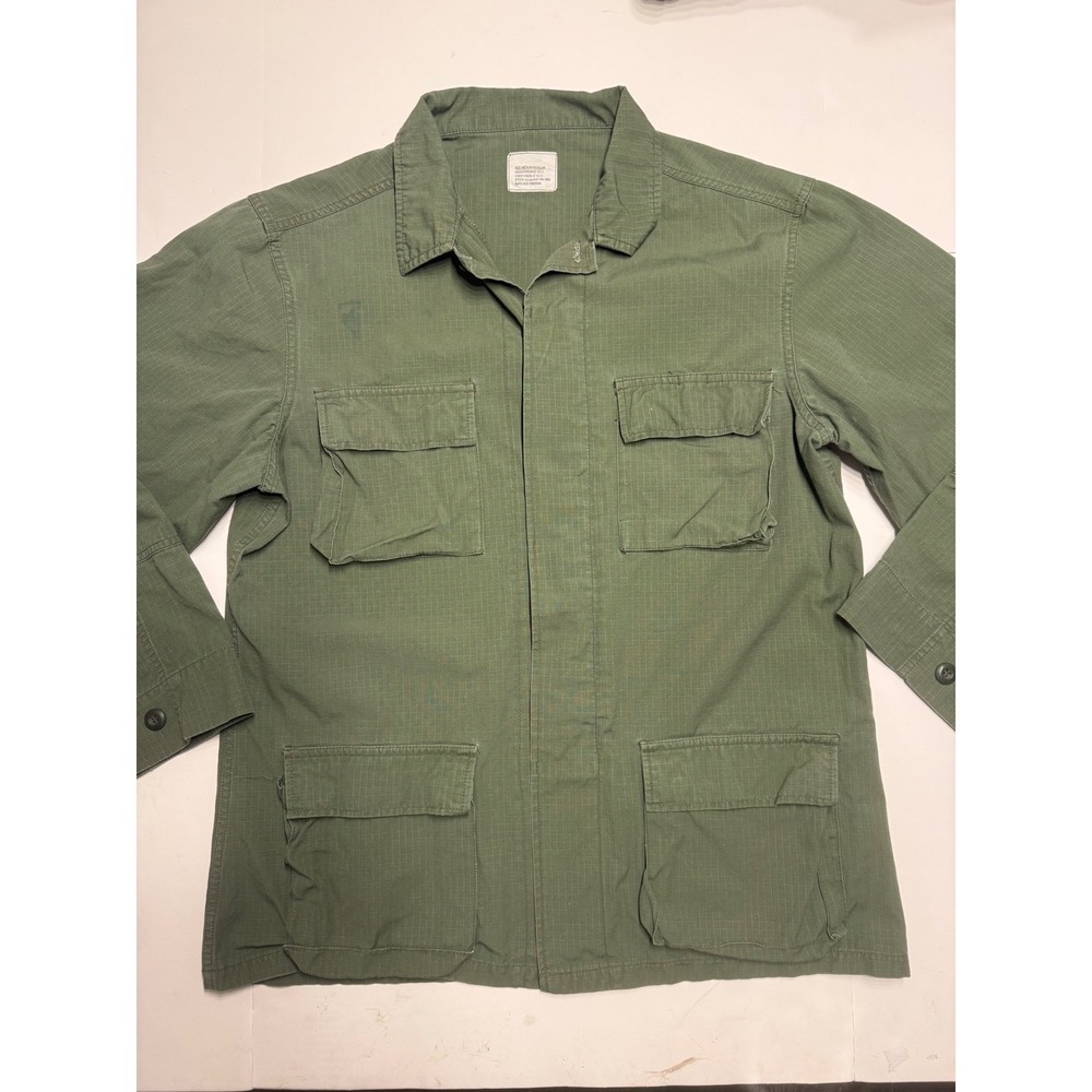 Vintage US Military Hot Weather Ripstop Field Jacket Coat Olive Drab Medium Reg